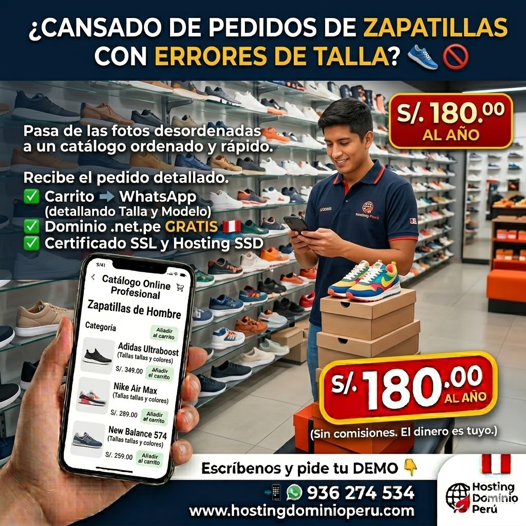 Catálogo online de calzado y zapatillas con carrito de compras para tiendas de zapatos
