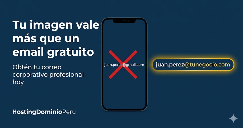 Tu imagen vale más que un email gratuito - Correo corporativo profesional HostingDominioPeru Perú
