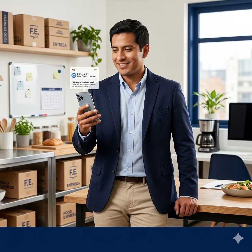 Emprendedor peruano de delivery con correo corporativo profesional y web propia - HostingDominioPeru